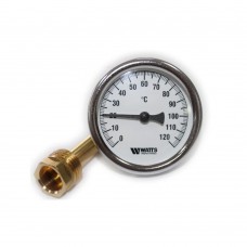 Термометр торцевой погружной 1/2" Watts (D-63мм, 0-120°C, гильза 42мм)